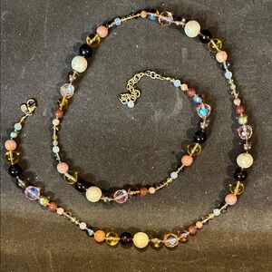 Joan Rivers Gold tone earth tone glass beads